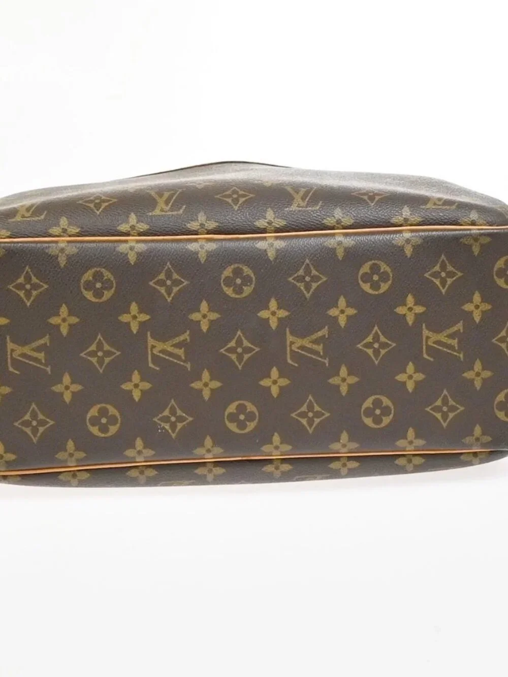 LOUIS VUITTON LV Logo Deauville Hand Bag Monogram Leather Brown